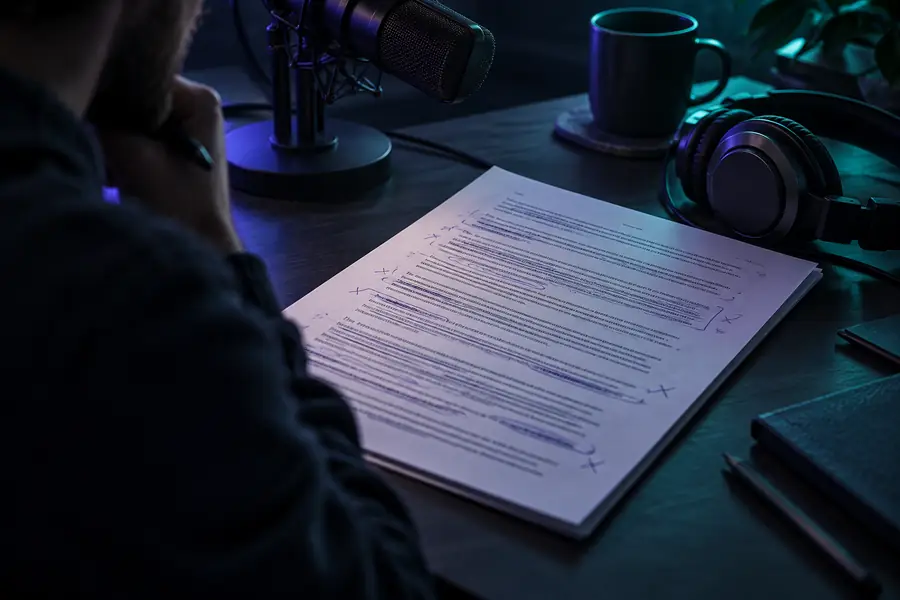 Visual example representing an unedited passage prepared for speech
