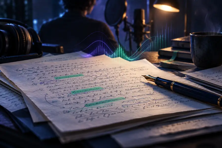 Illustration representing a written script