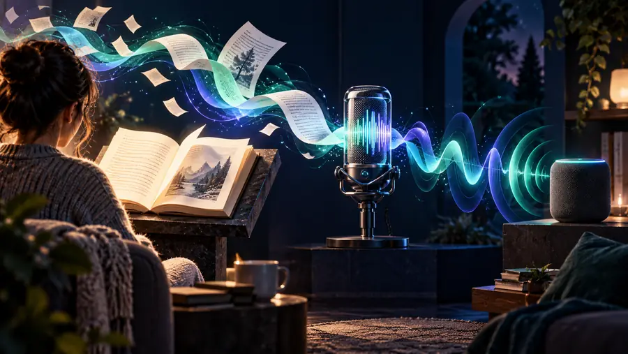 Illustration representing a read-aloud voice workflow